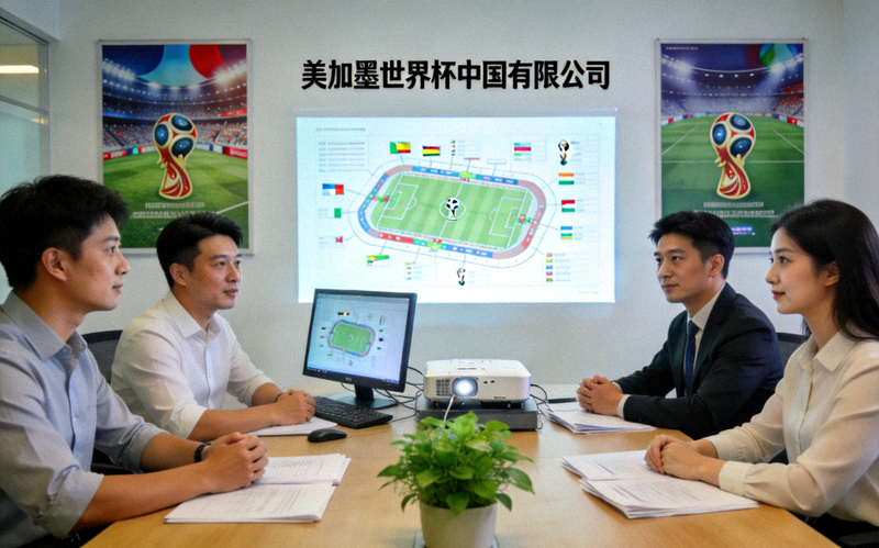 美加墨世界杯中国有限公司团队在办公室讨论工作的场景